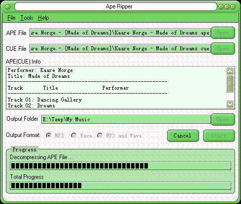 convert mp3 to ape