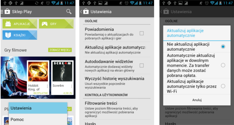 Jak wyłączyć aktualizacje aplikacji android