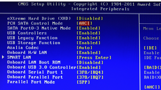 Ustawienia trybu SATA w BIOS-ie