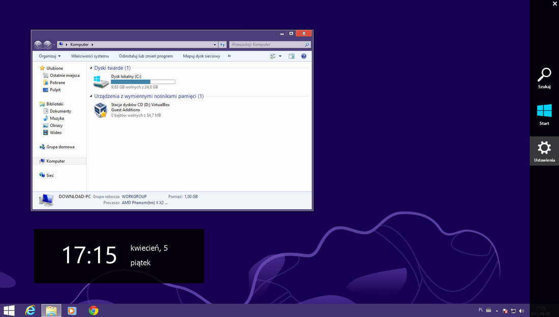 Windows 8 UX Pack 7.0 - wygląd pulpitu