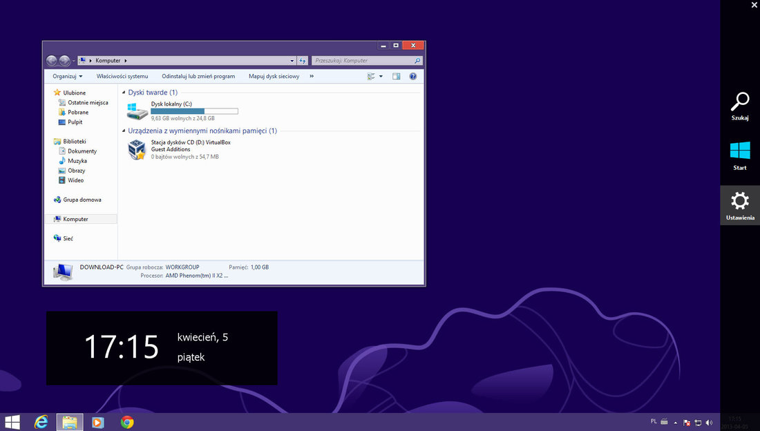 Windows 8 UX Pack 7.0 - wygląd pulpitu