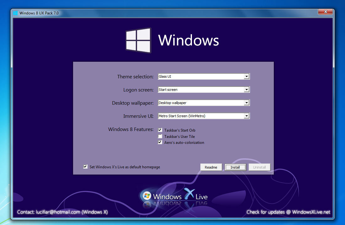 Windows 8 UX Pack 7.0 - instalator