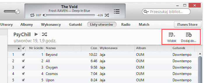 iTunes - edytowanie listy zwykłej
