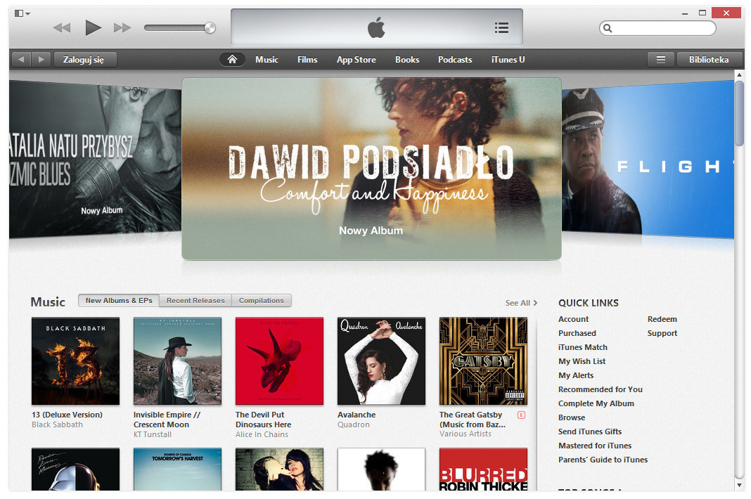 iTunes Store - główna strona