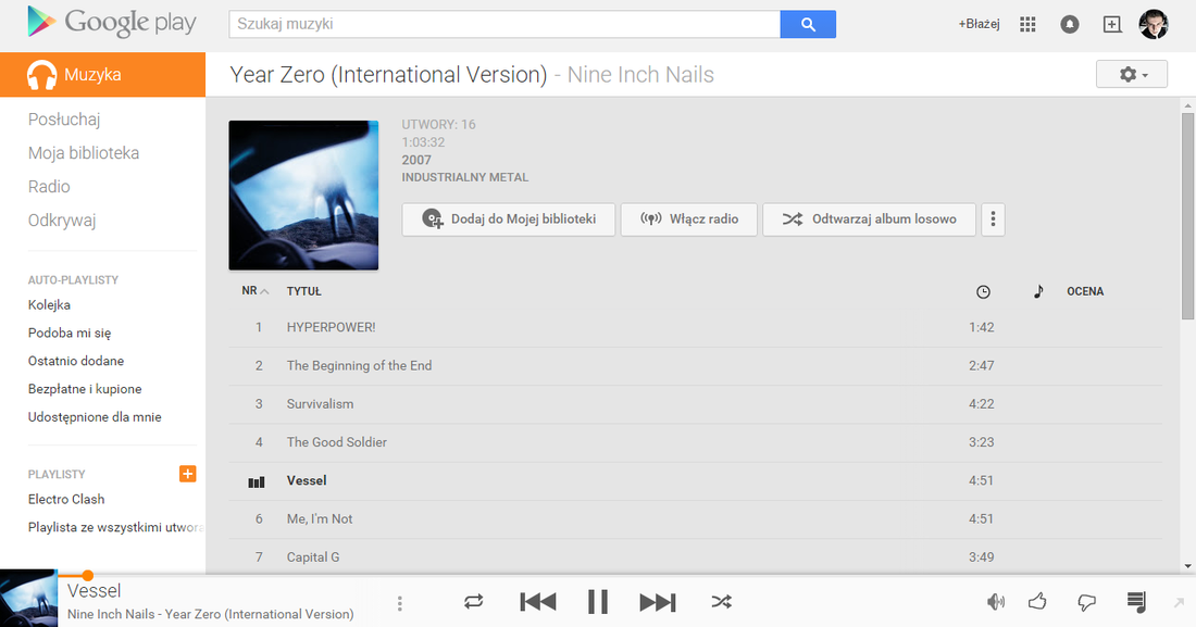 Odtwarzanie muzyki w Google Music All Access