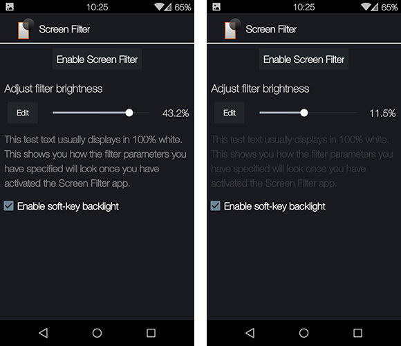 Screen Filter - właściwości filtru przyciemniania