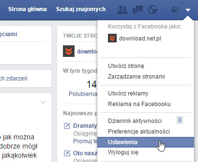 Opcje Facebooka