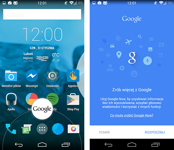 Wejście do Google Now