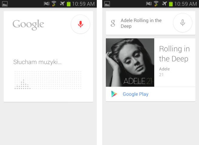 Nasłuchiwanie i rozpoznawanie muzyki w Google Now