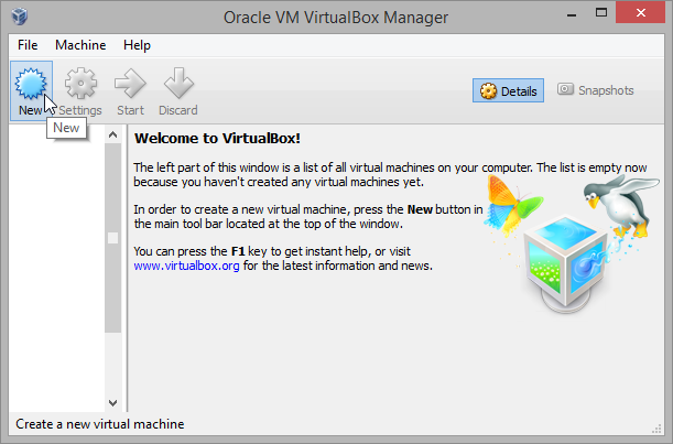Tworzenie nowej maszyny wirtualnej w VirtualBox