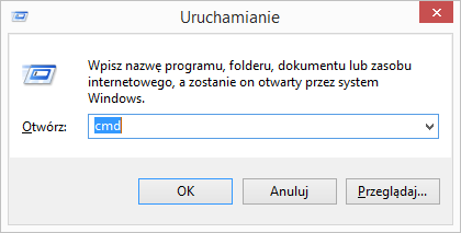 Uruchamiania Wiersza polecenia