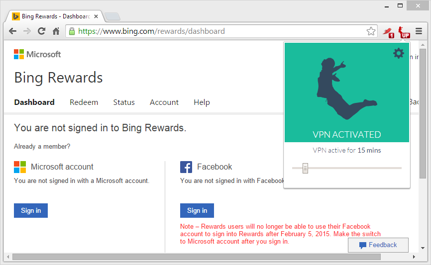 Logowanie do Bing Rewards na konto Microsoft