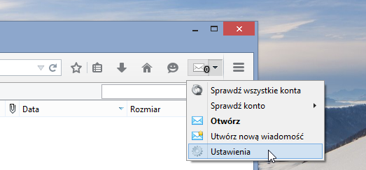 Przejście do ustawień Simple Mail