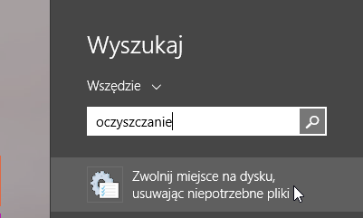 Uruchamianie narzędzia do oczyszczania dysku