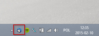 Thunderbird zminimalizowany do zasobnika