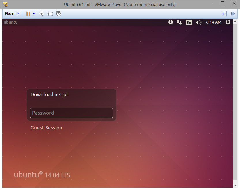 Zainstalowany system Ubuntu w VMware