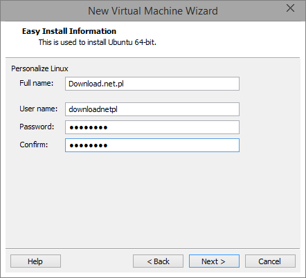 Konfiguracja użytkownika w VMware