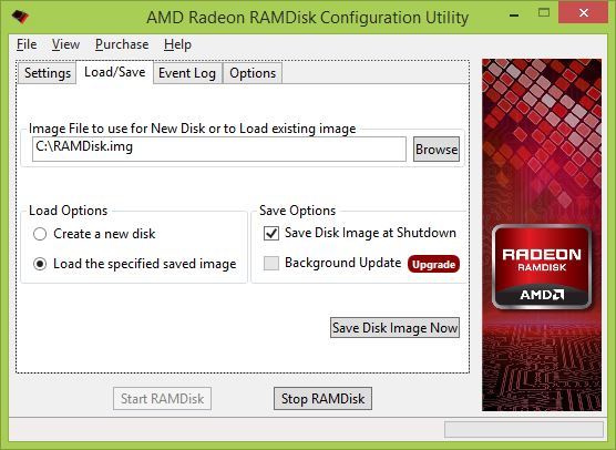 Ustawienia obrazu RAMDisk