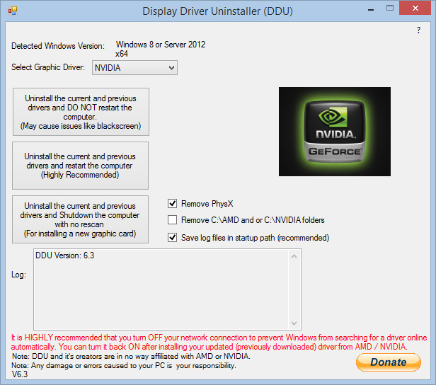 Display Driver Uninstaller - usuwanie sterowników NVIDIA