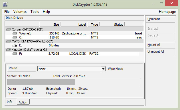 DiskCryptor - szyfrowanie dysku