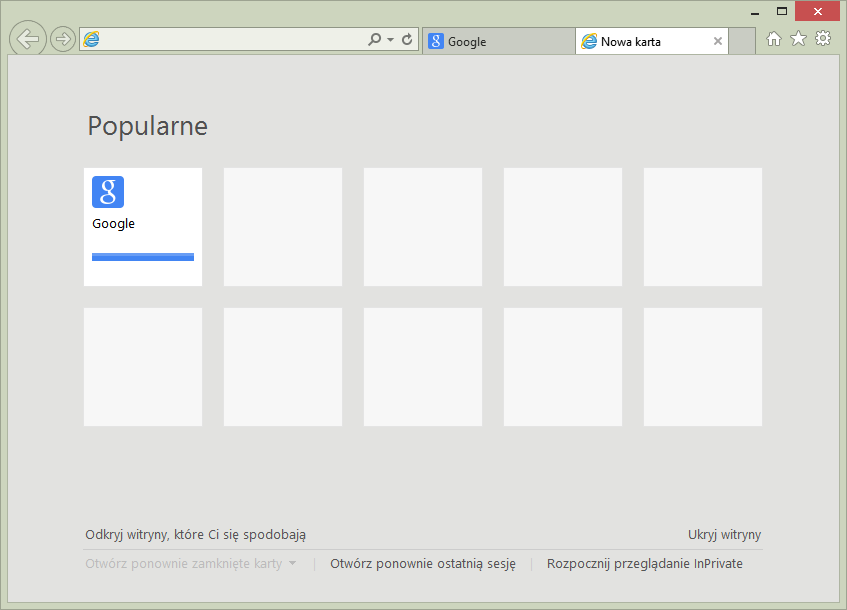 Najczęściej odwiedzane strony w Internet Explorer