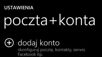 Dodawanie nowego konta w Windows Phone