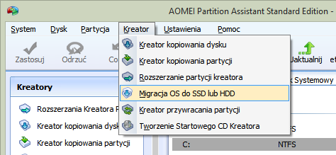 Wywoływanie kreatora  migracji systemu