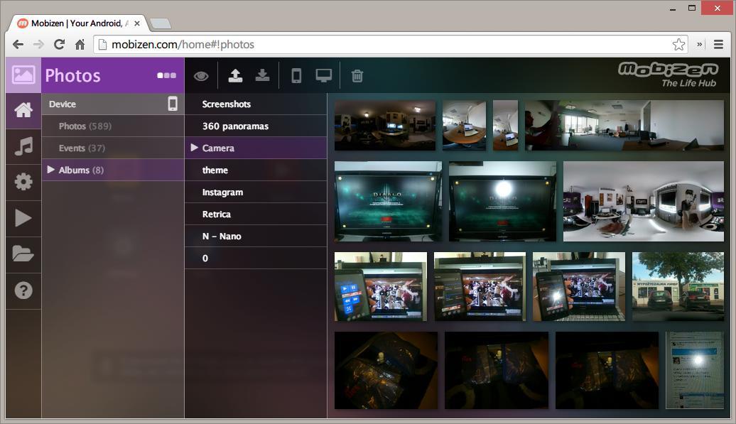 Mobizen - przeglądanie zdjęć z telefonu na ekranie monitora