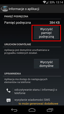 Wyczyść pamięć podręczną Sklepu Play