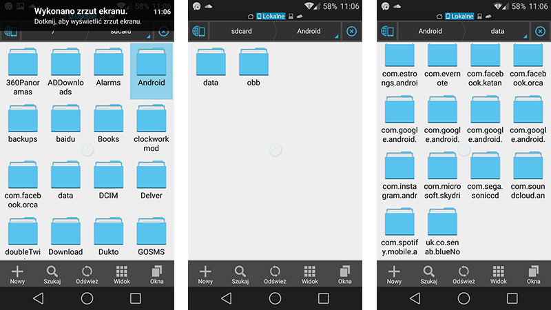 SoundCloud na Androidzie - przejście do folderu z pobranymi utworami