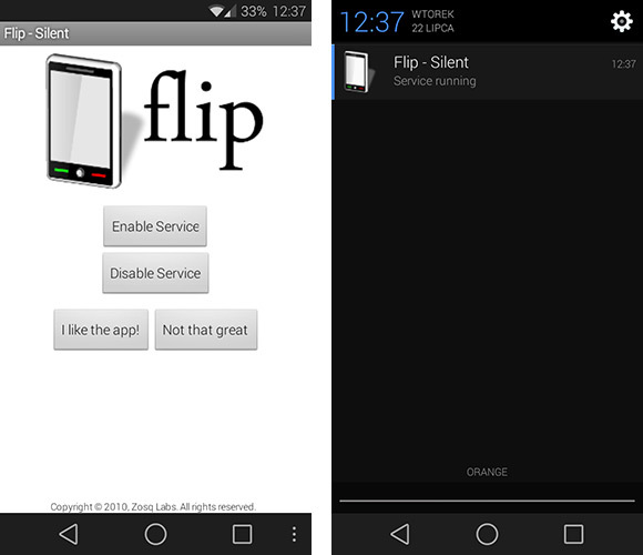 Flip - Silent - włączenie usługi