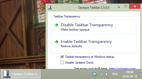Opaque Taskbar - nieprzeźroczysty pasek zadań