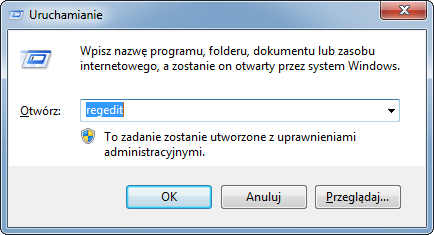 Otwieranie edytora rejestru