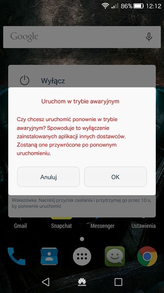 Uruchamianie trybu awaryjnego w Androidzie