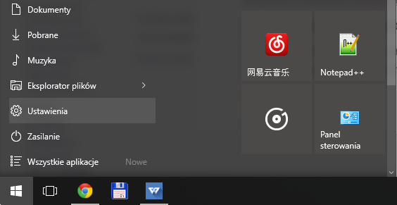 Menu Start w Windows 10