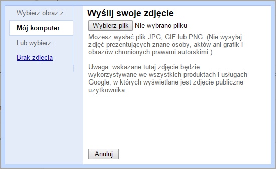 Wysyłanie lub usuwanie zdjęcia w Gmailu