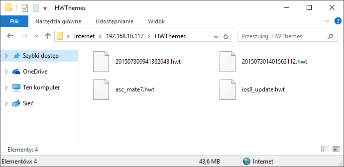 Kopiowanie plików do folderu HWThemes
