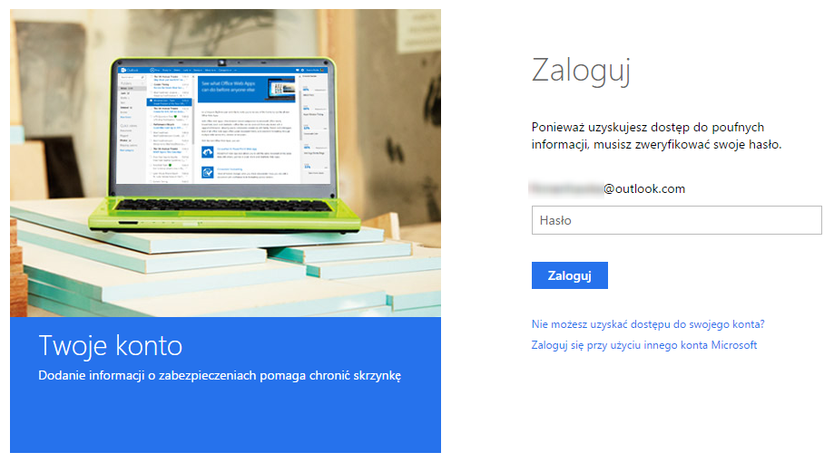 Logowanie na konto Microsoft