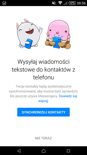 Synchronizacja kontaktów w Messengerze