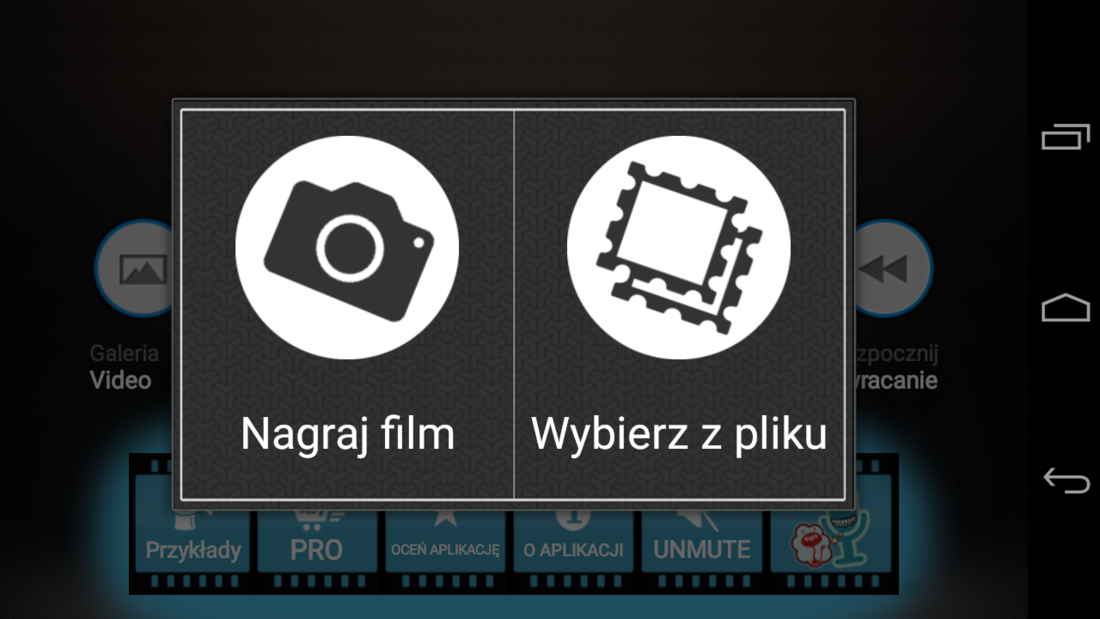 Wybór filmu lub nagranie nowego do odwrócenia