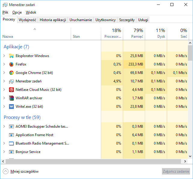 Menedżer zadań w Windows 10