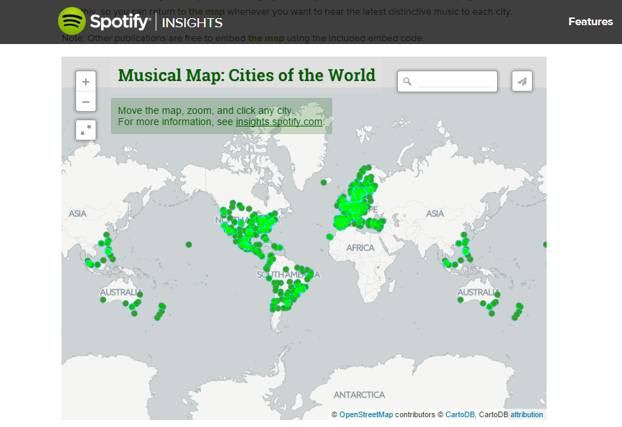 Spotify - muzyczna mapa miast
