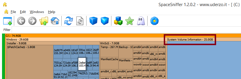 System Volume Information - 25GB zajętego miejsca