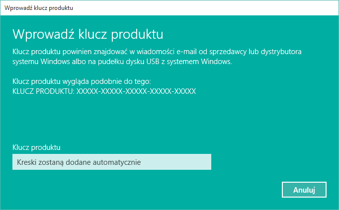 Zmiana klucza produktu w Windows 10