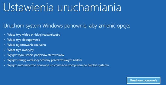Ustawienia uruchamiania Windows 10
