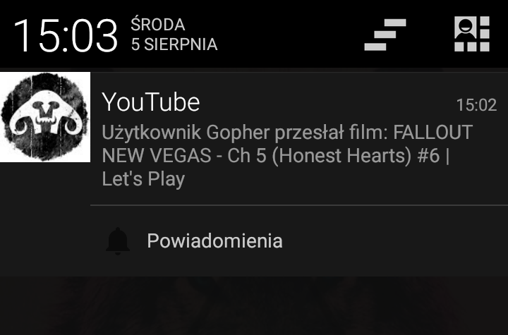 YouTube - powiadomienia o nowych filmach w Androidzie