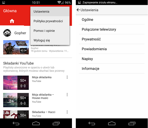 YouTube - ustawienia