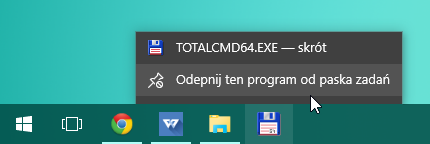 Odpinanie programu od paska zadań