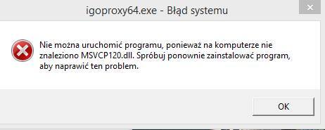 igoproxy64.exe - błąd z plikiem DLL