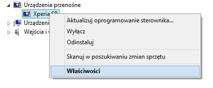 Przejście do właściwości urządzenia w Windowsie